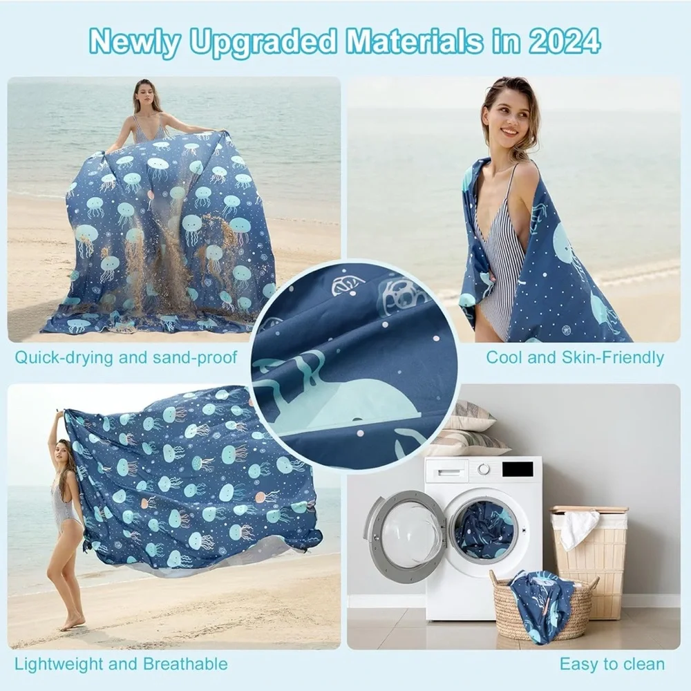 Blue Jellyfish Beach Blanket